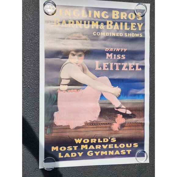 Ringling Bros & Barnum, Bailey Poster Mis Leitzel Worlds Marvelous Gymnast Repro - Picture 3 of 9